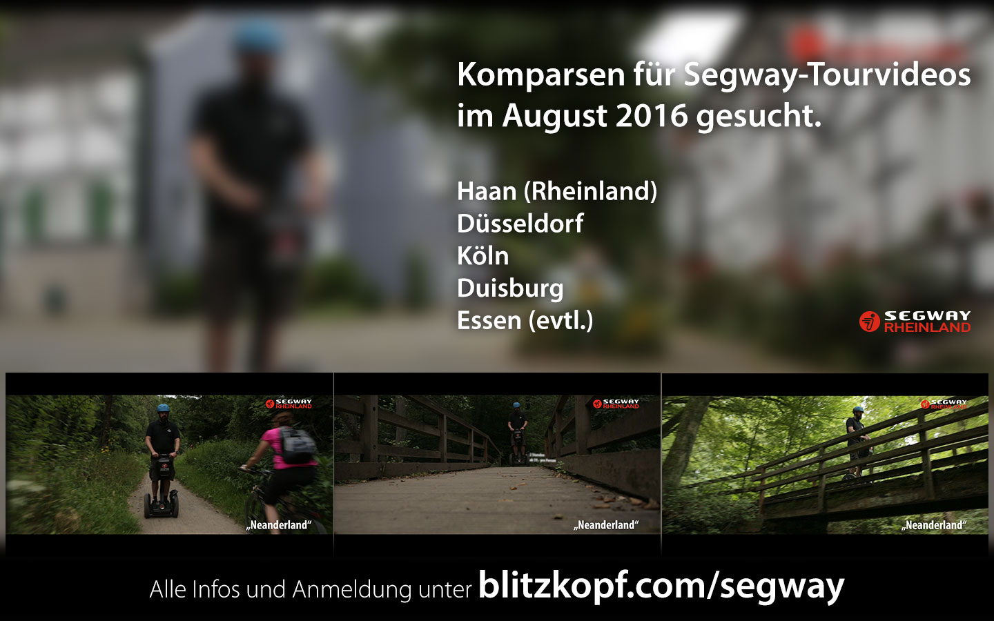 Komparsen für Segway-Video gesucht!